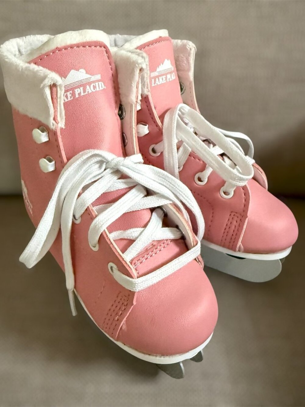 Lake Placid Pink Double Blade Kids Ice Skates Size J10